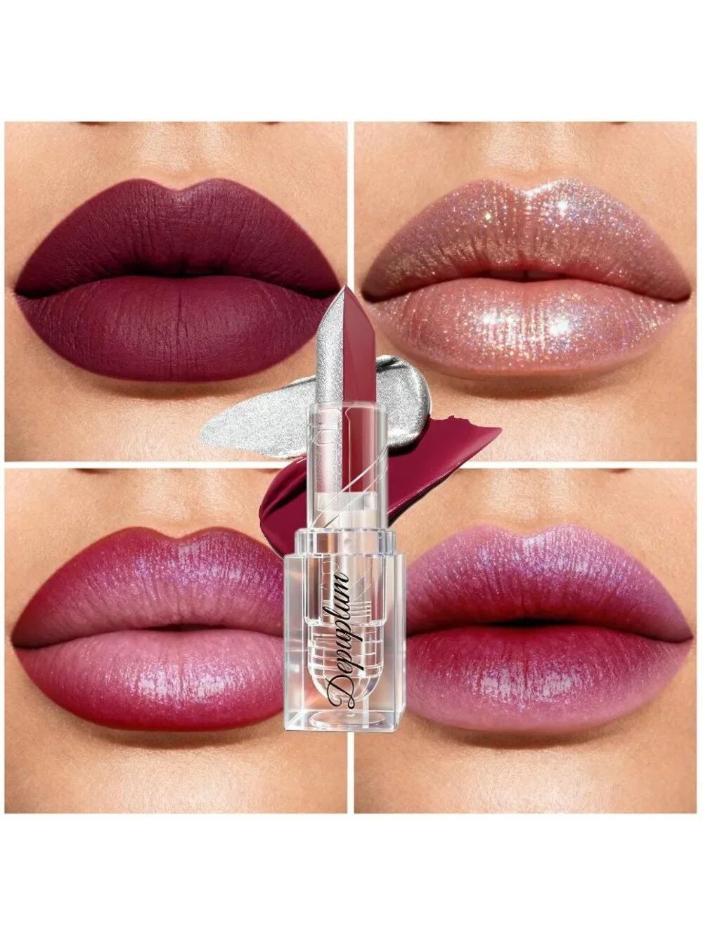 Women's Q9 Dark Red Gradient Matte Lip Liner Combo Long Lasting Lip Stick Pencil